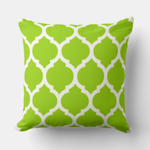 Coussin Motif en quadrilobe à treillis marocain vert agrum