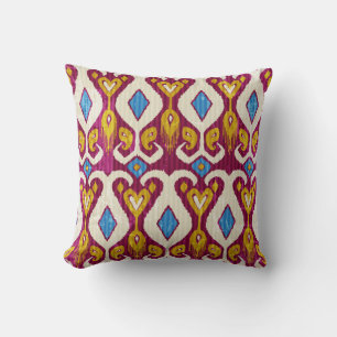 Coussin Motif en tissu ikat traditionnel