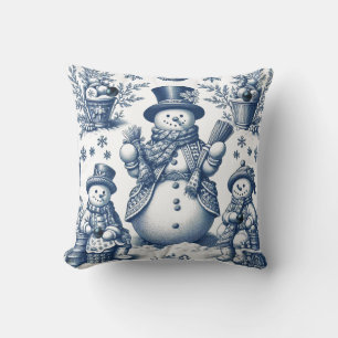 Coussin Motif en toile bleu motoneige