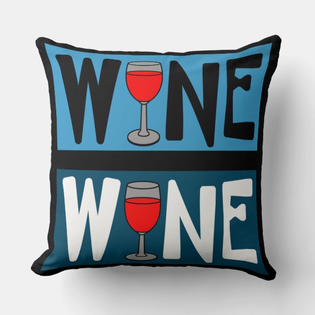 Coussin Motif en verre de vin rouge (Recto)