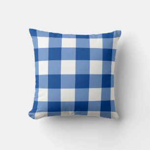 Coussin Motif en vichy bleu