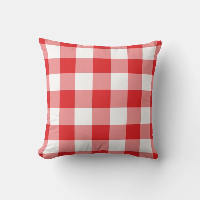 Coussin Motif En vichy rouge et blanc (Recto)