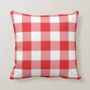 Coussin Motif En vichy rouge et blanc