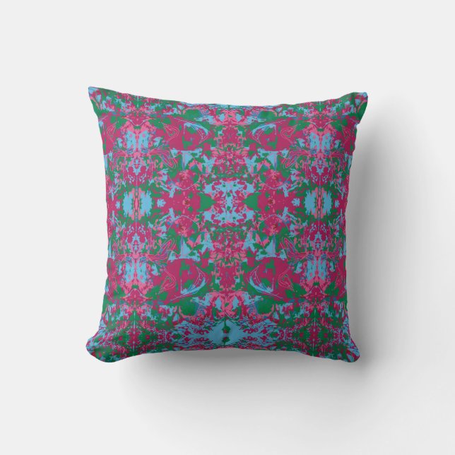 Coussin Motif exclusif Abstrack Pink Green (Recto)