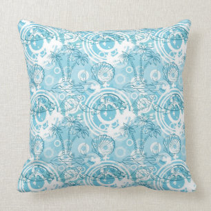 Coussin motif exotique d'océan