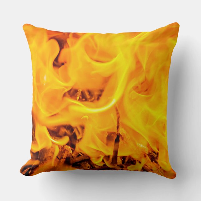 Coussin Motif Feu Et Flames (Recto)