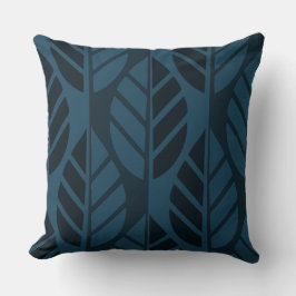 Coussin Motif feuille bleue