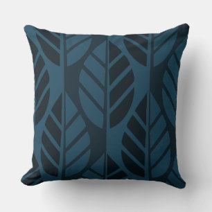 Coussin Motif feuille bleue