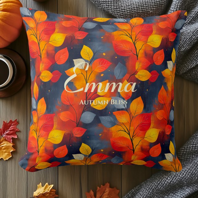 Coussin Motif Feuille Bliss d'automne | Décor d'automne (Créateur téléchargé)