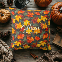 Coussin Motif Feuille d'automne | Décor de maison de autom