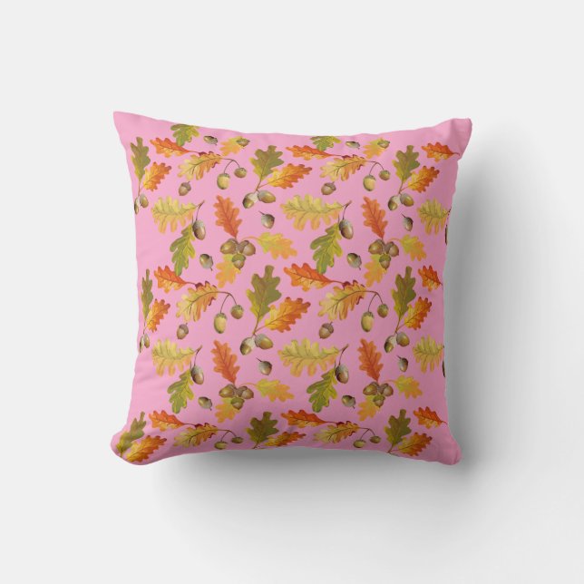 Coussin Motif feuille rose (Recto)