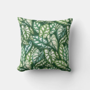 Coussin Motif Feuille vert tropical