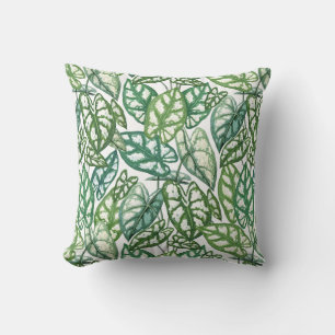 Coussin Motif Feuille vert tropical