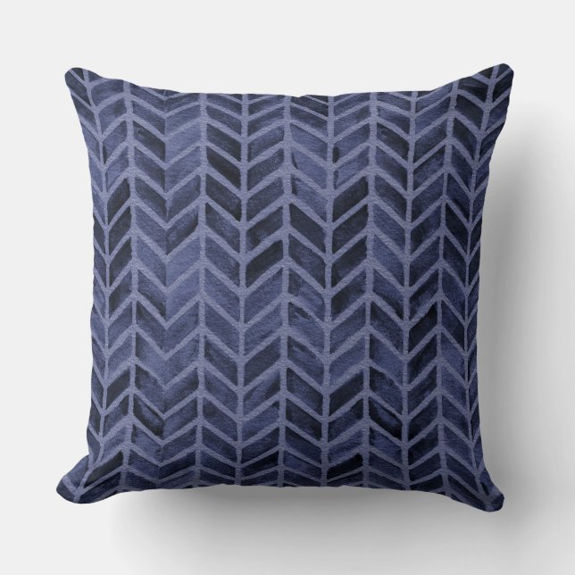 Coussin Motif Flèche Bleu Indigo (Recto)