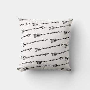 Coussin Motif Flèche Noir Blanc