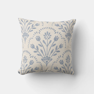 Coussin Motif fleur bleu mat texturé en coquille