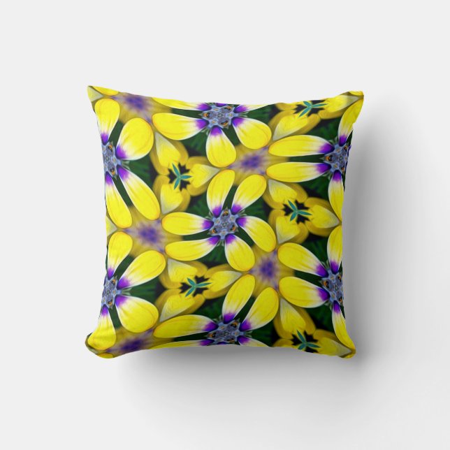 Coussin Motif Fleur de marguerite jaune (Recto)