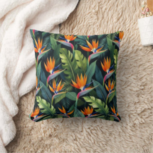 Coussin Motif Fleur d'Oiseau de Paradis