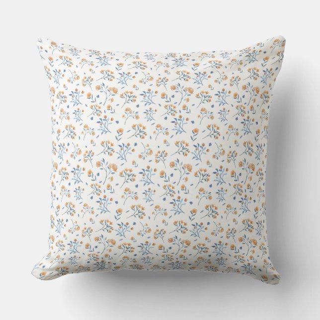 Coussin Motif Fleur sauvage White Simple Boho (Recto)