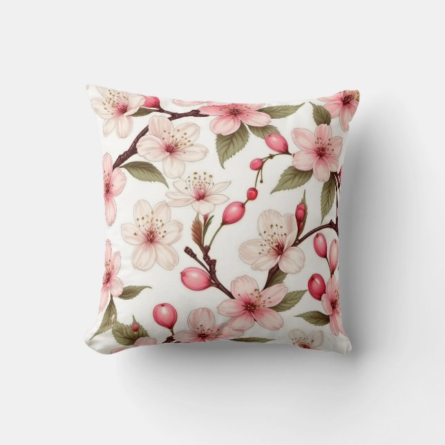 Coussin Motif Fleurs cerises (Recto)