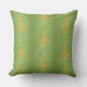Coussin Motif floral baroque avec bordure V2020