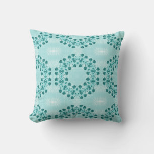 Coussin Motif floral, bleu Turquoise