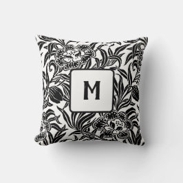 Coussin Motif floral botanique vintage Art Nouveau