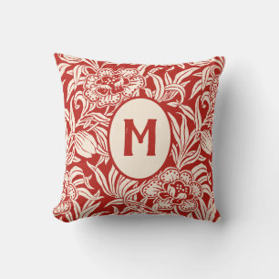Coussin Motif floral botanique vintage Art Nouveau