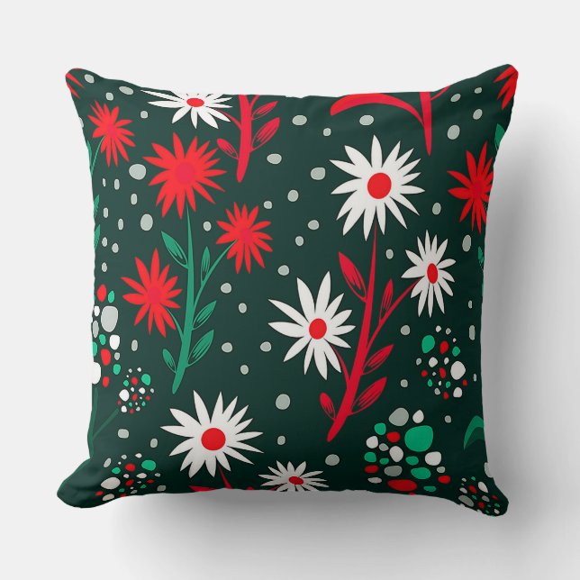 Coussin Motif floral coloré (Recto)