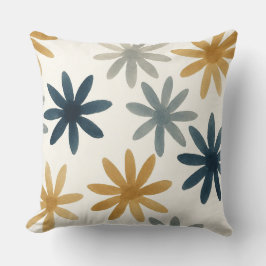 Coussin Motif floral crémeux atténué