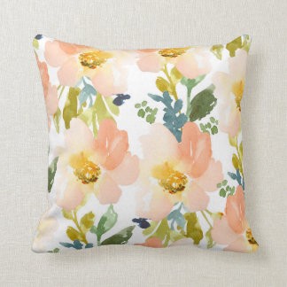 Coussin Motif floral d'aquarelle mignonne
