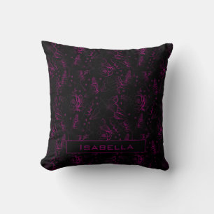 Coussin Motif floral de fleur de Bourgogne nom personnalis