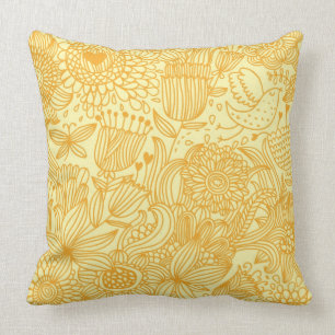 Coussin Motif floral d'été dans des couleurs chaudes