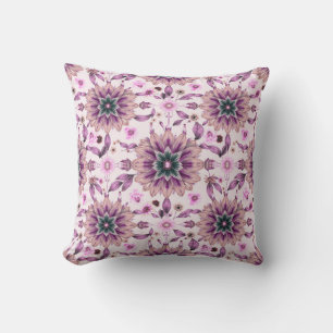 Coussin Motif floral esthétique violet moderne