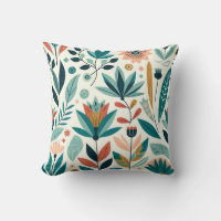 Motif floral imprimé moderne gras vert orange