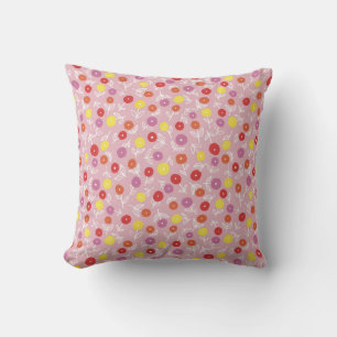 Coussin Motif floral moderne rose boho