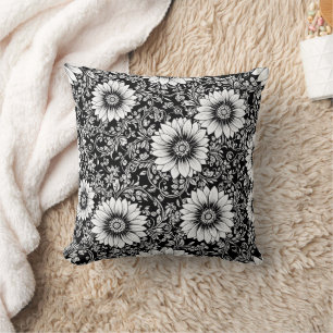 Coussin Motif floral monochrome chic de luxe (5)