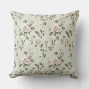 Coussin Motif floral neutre de style vintage