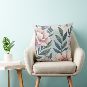 Coussin Motif floral pastel doux