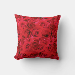 Coussin Motif Floral Répétitif   Motif de Roses Rouges