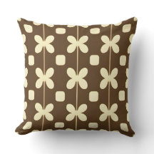 Motif floral rétro avec marron et beige