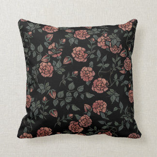 Coussin Motif floral Rose rose mauve