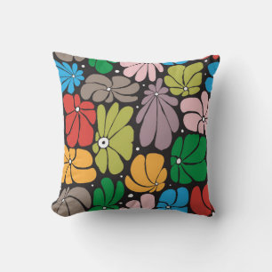 Coussin Motif floral sans couture avec gros fleurs stylisé