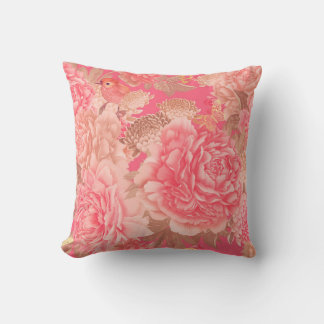 Coussin Motif floral sans soudure. Jardin fleurs peoni ros