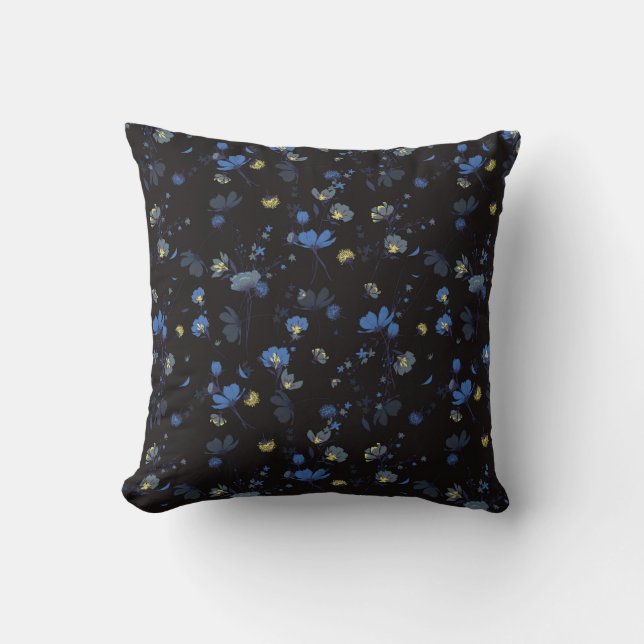 Coussin Motif floral soufflé par vent (Recto)