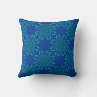 Coussin Motif floral sur indigo
