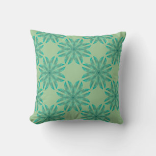 Coussin Motif floral sur vert menthe