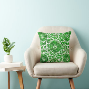 Coussin Motif floral vert et blanc