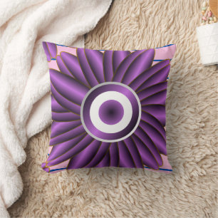 Coussin Motif Floral Violet Design Fleur Moderne Abstraite