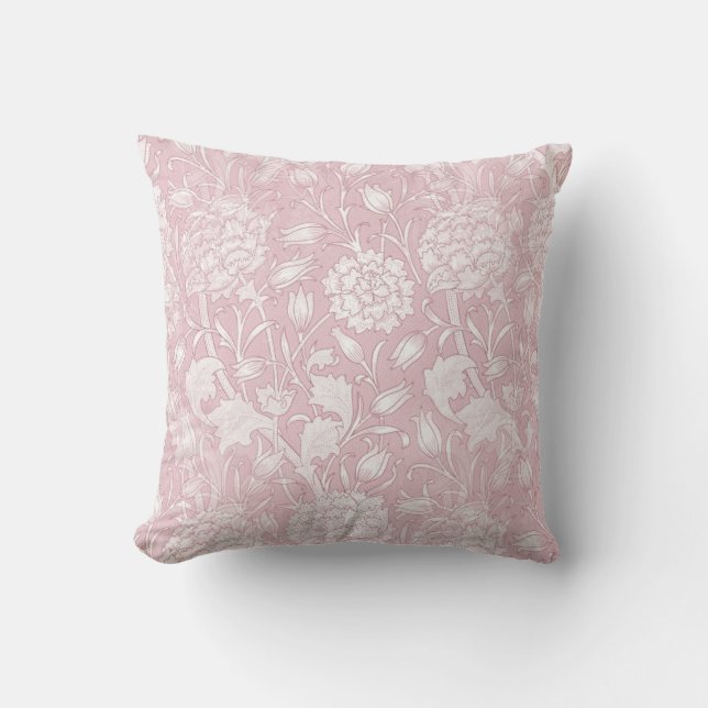 Coussin Motif Floral William Morris en rose (Recto)